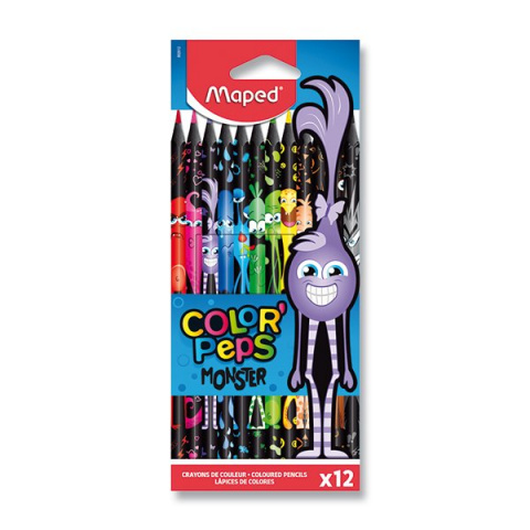 Pastelky Maped Monster bezdřevé 12 barev